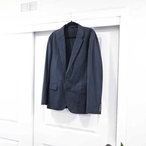 J Crew Size 44R Ludlow Wool Cotton Unstructured Navy Blazer - Picture 2 of 11
